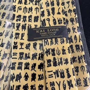 Kai Long Silk Scarf with Black Print